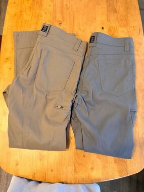 Wrangler ATG All Terrain Gear Mens Pants 32x30 Gray Tan Lot of 2 Hiking Outdoor